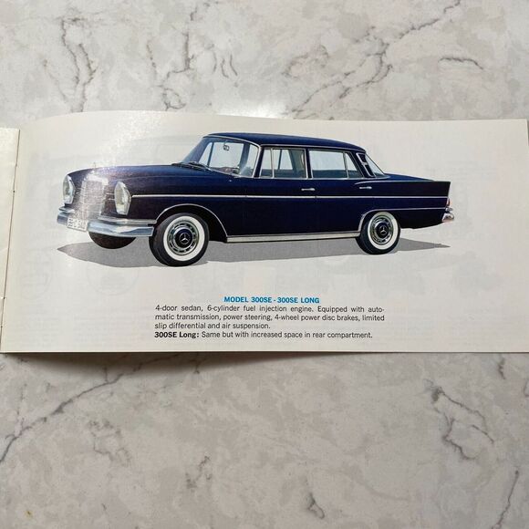 Vintage Mercedes-Benz Passenger Cars Sedan, Coupe and‎ Roadster Sales Brochure - Picture 3 of 4